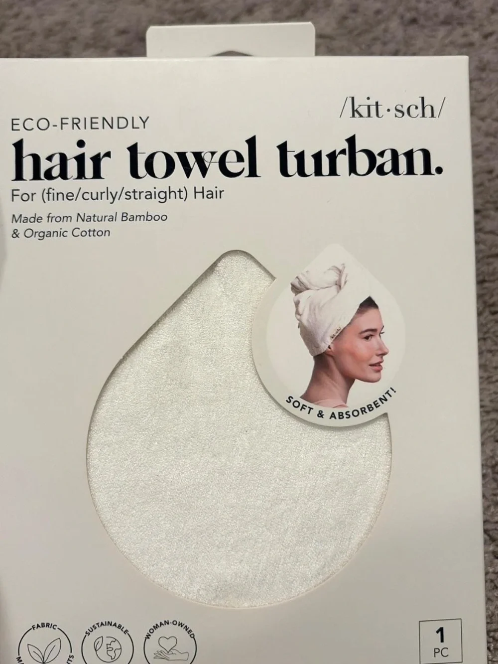 Kitsch White Hair Towel Turban
